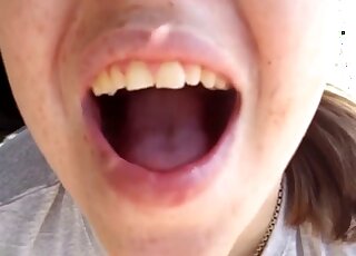 Sexy animal shows its oral prowess on camera