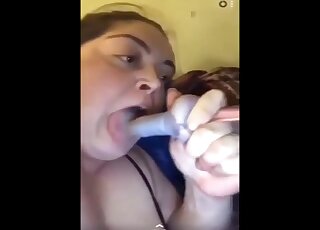 Chubby zoophile cannot stop sucking dog dicks