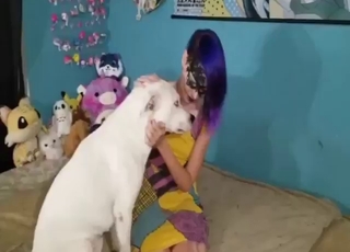 Legit bestiality porn with a blonde who cums