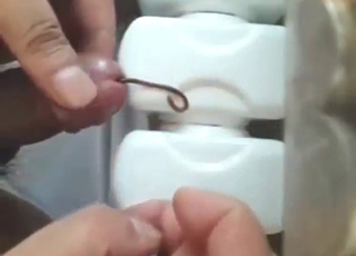 Dude will cum as this worm makes its way inside
