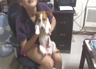 Nice dog is going to show that juicy penis here