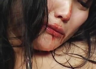 Small-tit Asian brunette is enjoying dirty bestiality