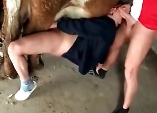 Lust-fueled fuck session with a zoophilic babe